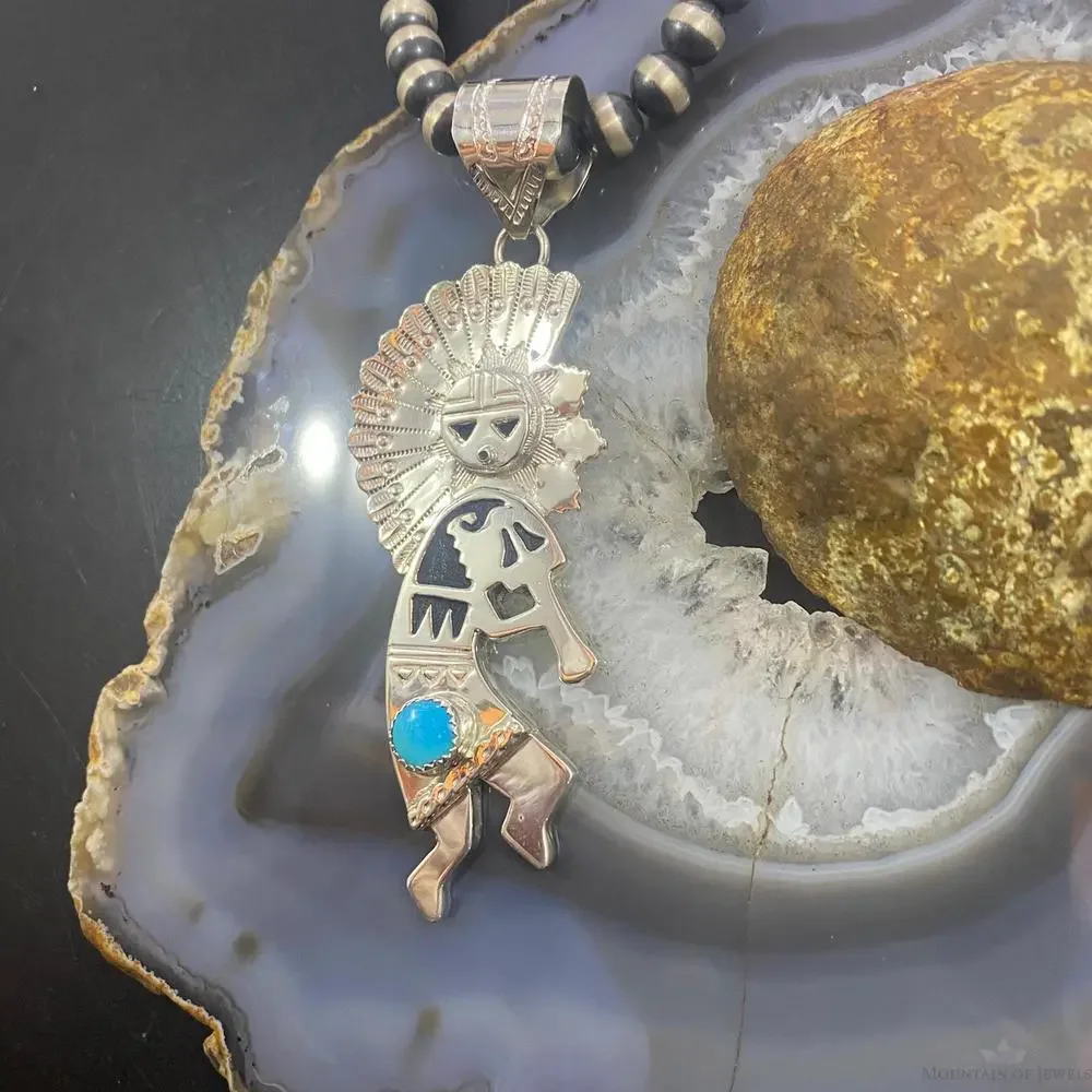 Alonzo Mariano Native American Sterling Kokopelli Kachina Dancer Pendant #2 - Picture 5 of 10